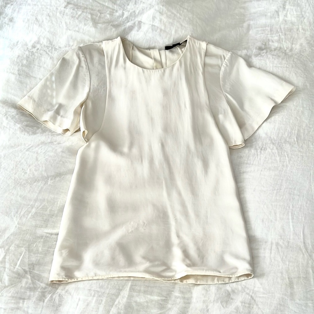Alexander Wang Short Sleeve Drape Back Top